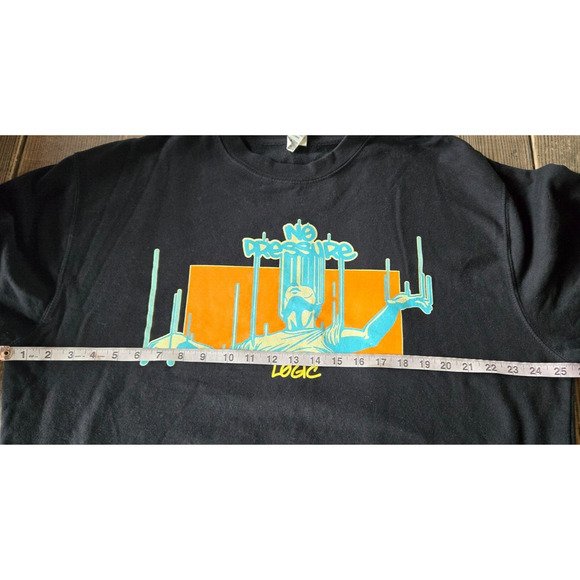Logic No Pressure Sweatshirt Men 2XL Black Long Sleeve Crewneck Tour Concert Rap - Picture 9 of 10